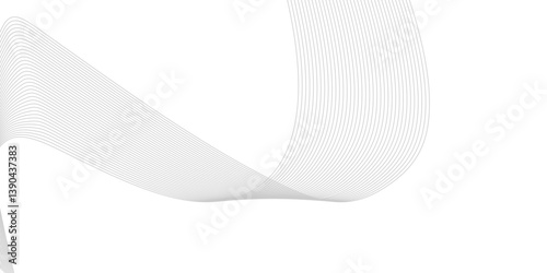 Abstract Curved Black and White Line Wave Background