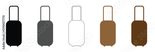 Suitcase Icon Set. Luggage Bag Icon. Travel Trip Flight Trolley Sign. Rolling Baggage Icon for UI Designs. Vector Illustration .EPS 10 . 