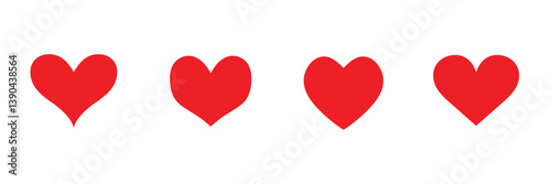 Heart, love, romance or valentine's day red heart. Heart vector icons. Artistic red heart love symbols isolated editable vector. Vector Illustration .EPS 10 . 