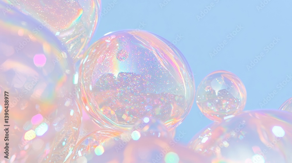 Abstract iridescent bubbles in pastel colors Abstract iridescent bubbles in pastel colors