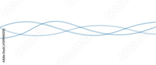 Vector blue abstract wave thin curved lines graphic for design
