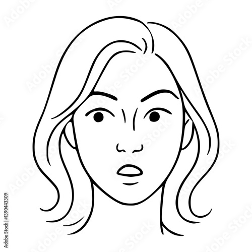 Eyebrows furrowed, eyes glaring, lips tight or slightly open in a scowl.