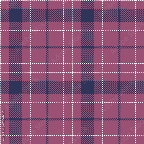 Fire light plum Seamless Tartan with Dusky white accents Fabric Design