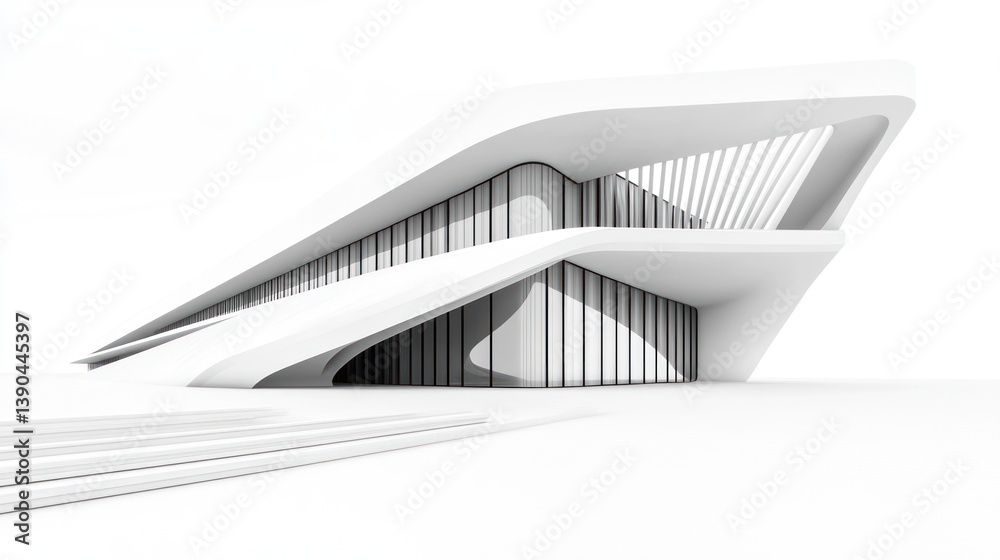 Obraz premium Modern White Architectural Building Exterior