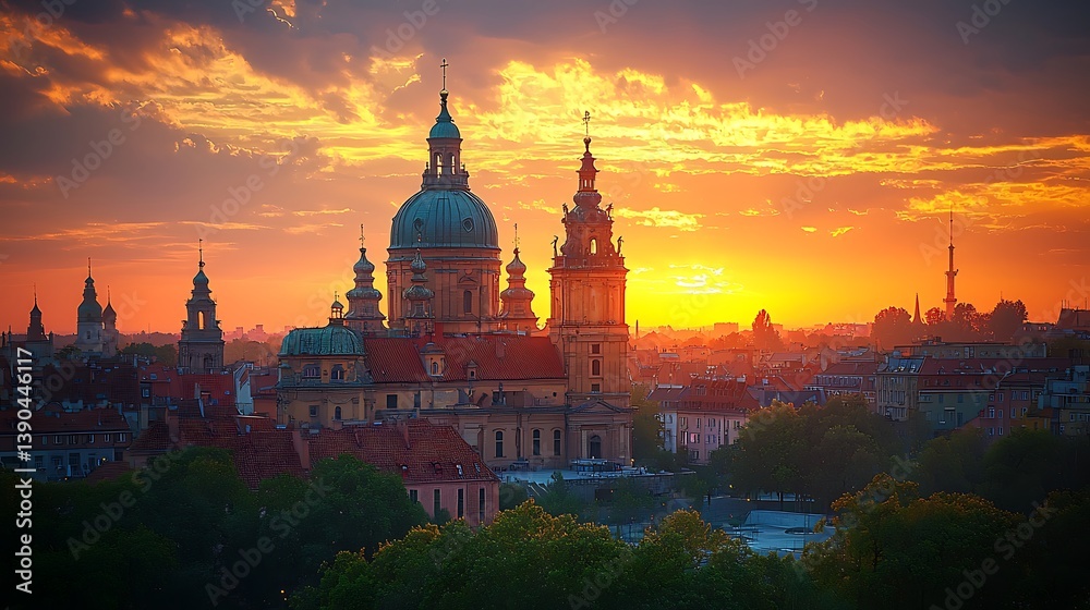 Obraz premium Cityscape at Sunset