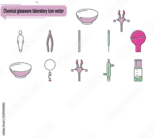 Chamical glassware laboratory icon vector