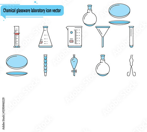 Chamical glassware laboratory icon vector