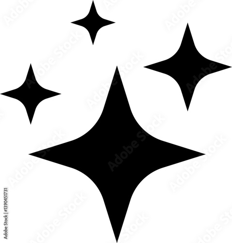 Star icon. Twinkling stars. Sparkles, shining burst. Christmas or New Year vector symbols.