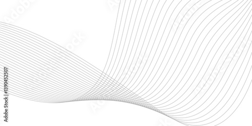 Abstract Curved Black and White Line Wave Background