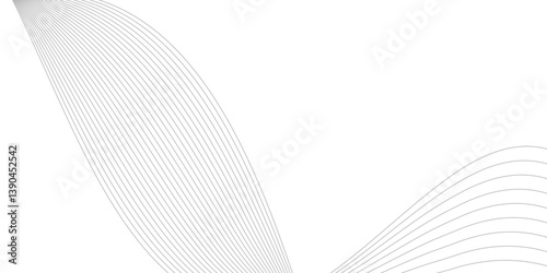 Abstract Curved Black and White Line Wave Background