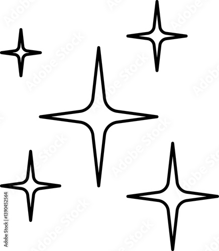 Star icon. Twinkling stars. Sparkles, shining burst. Christmas or New Year vector symbols.