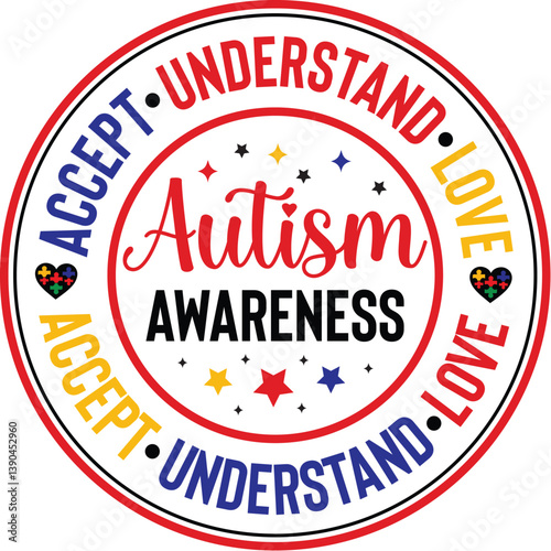 Tableau sur toile Autism Awareness Accept Understand Love