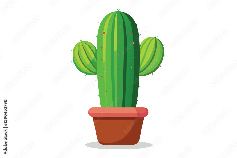 A vibrant, tall cactus with multiple arms stands in a classic terracotta pot, highlighting its spiky texture and rich green color, adding life to any space. A vibrant, tall cactus with multiple arms stands in a classic terracotta pot, highlighting its spiky texture and rich green color, adding life to any space.