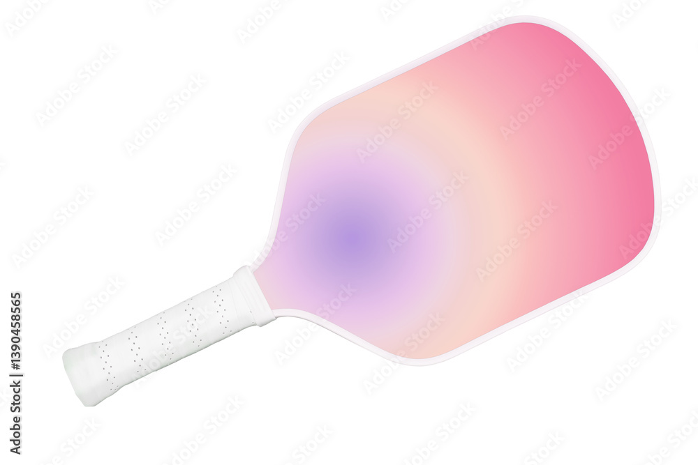 Mock up gradient multi-colored pickleball racket.