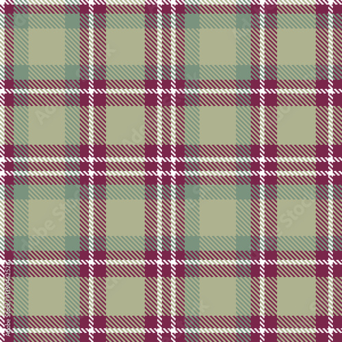 Plaid pattern seamless. Deep merlot & Vintage white Tartan Fabric Design. 