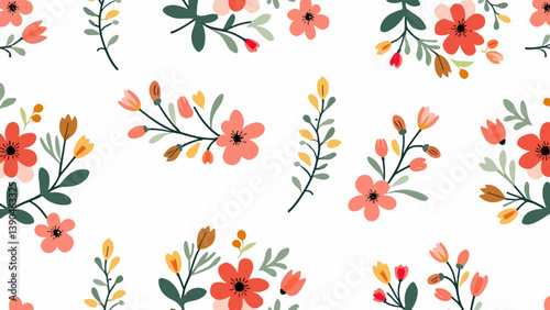 Seamless background with flowers, seamless pattern with color flowers