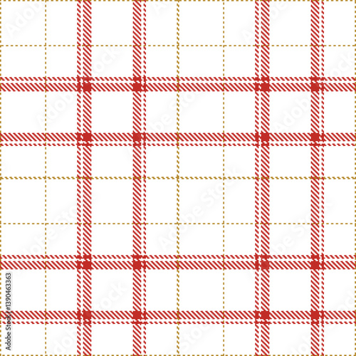 Light white Tartan patterns fabric texture. Contemporary Sandy scarlet Seamless Tartan