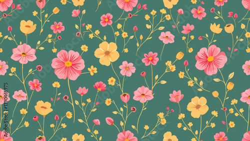 seamless pattern with flowers