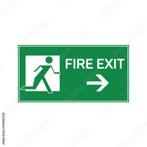 Fire Exit Sign Emergency Escape Route Indication