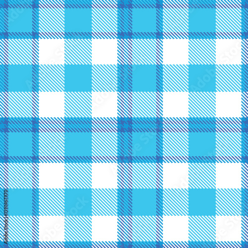 Contemporary Seamless Tartan featuring Fire water blue and Highland medium blue Fabric Design
