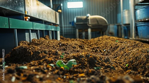Wallpaper Mural Dark brown compost pile in industrial setting Torontodigital.ca