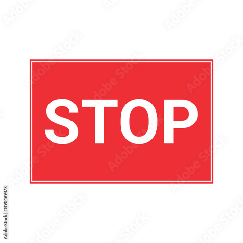 Stop Sign Red and White Traffic Warning