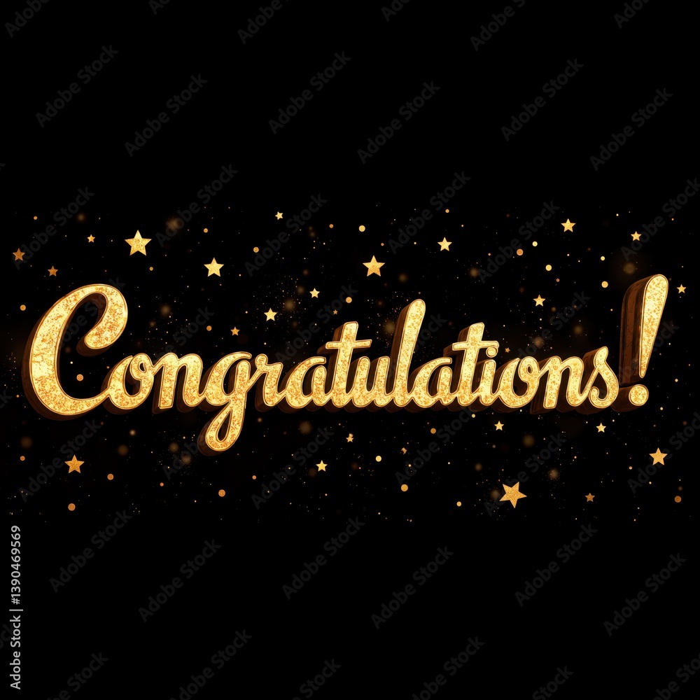 Naklejka premium congratulations text on black background