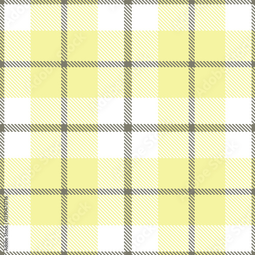 Bright medium grey and Pastel white Seamless Tartan Fabric Design