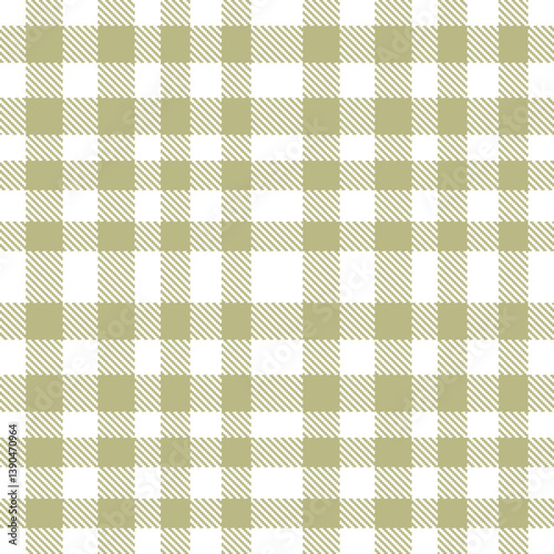 Contemporary Warm white & Metallic putty Seamless Tartan Fabric Design