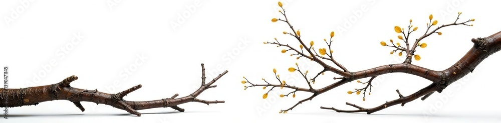 Branches leaning against each other on white background, twigs, forest, wood Branches leaning against each other on white background, twigs, forest, wood