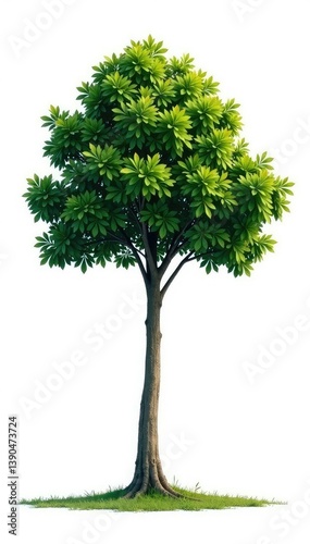 Single tree trunk against a crisp white background, stillness, serene