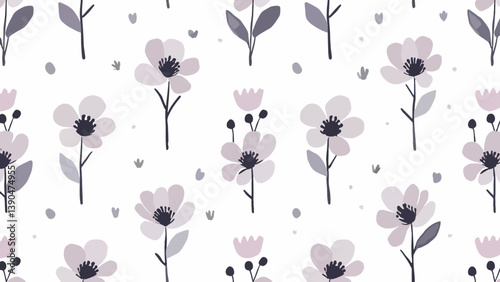 Seamless pattern with flowers, seamless floral pattern
