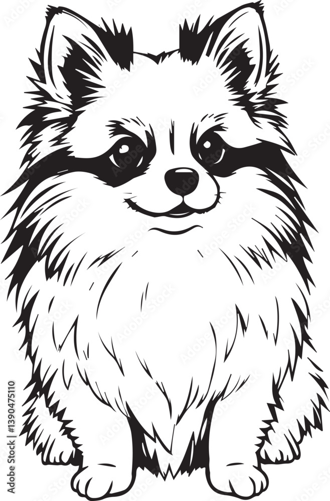 German Spitz. Hand drawn vector illustration German Spitz. Hand drawn vector illustration