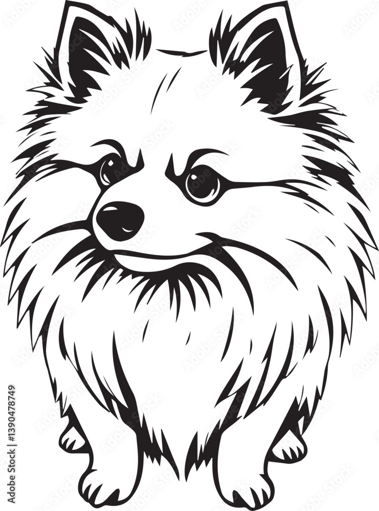 German Spitz. Hand drawn vector illustration German Spitz. Hand drawn vector illustration