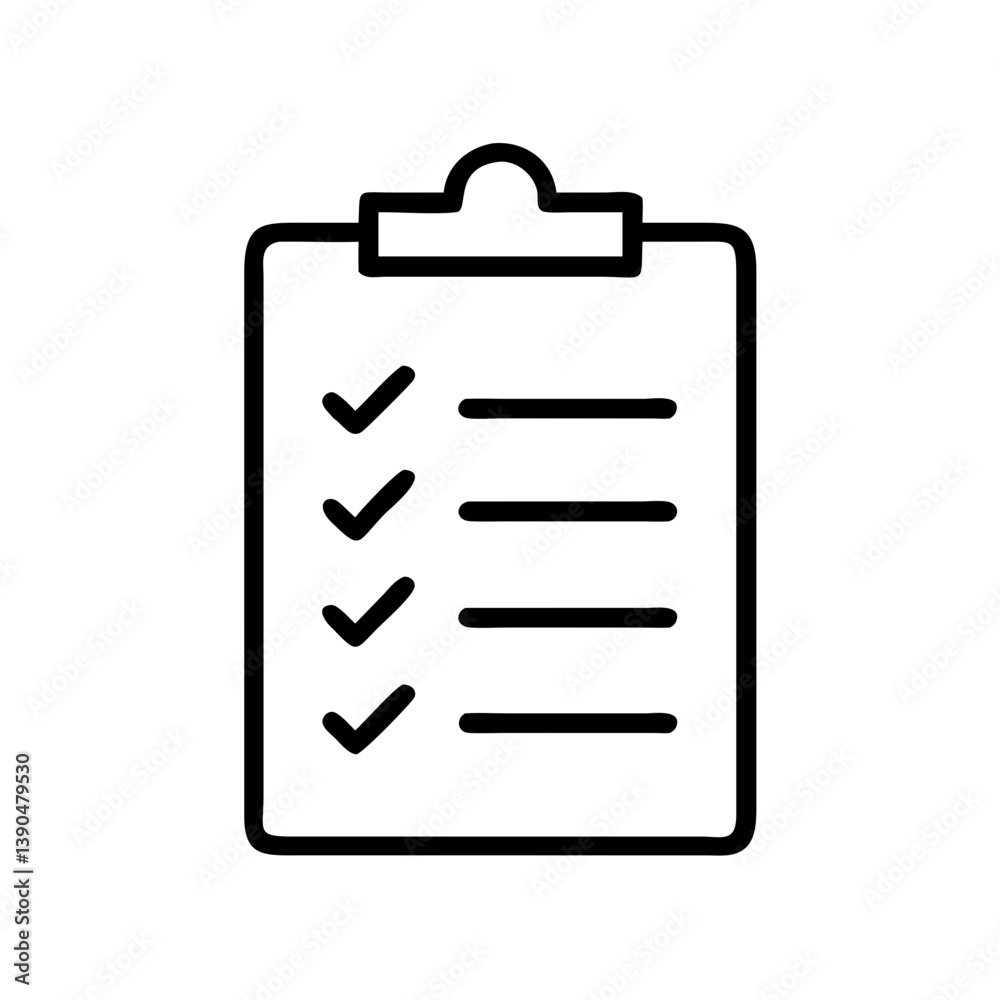 Task list icon on clipboard with checkmarks Task list icon on clipboard with checkmarks