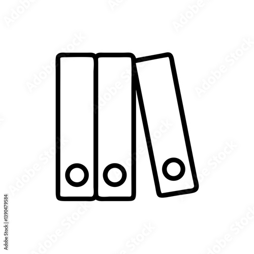 Binder with three folders stacked on top of each other