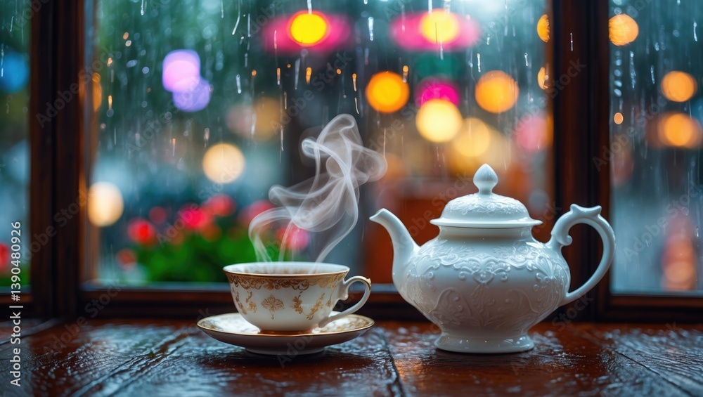 Fototapeta premium tea in the cafe display