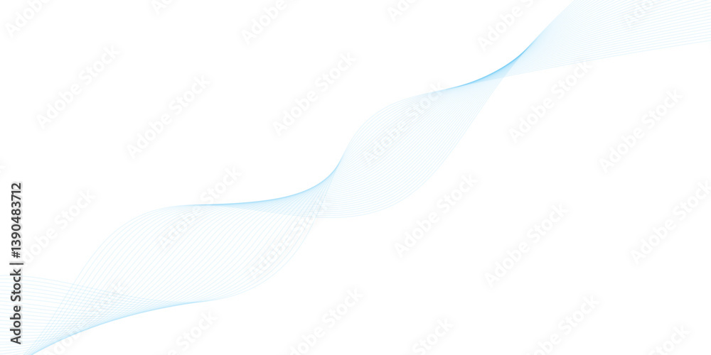 Fototapeta premium Abstract vector background with blue wavy lines. Blue wave background. Blue lines vector illustration. Curved wave. Abstract wave element. 