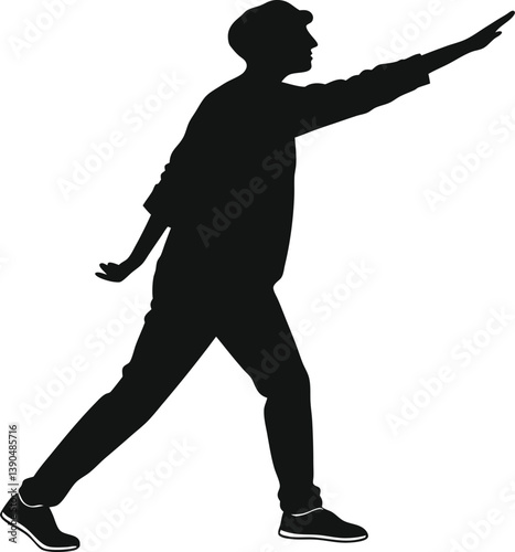 Silhouette of Person in Dynamic Pose