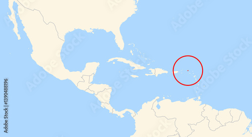 Cuadro en lienzo Location Map of the island Saint-Martin Sint Maarten (Netherlands,France)