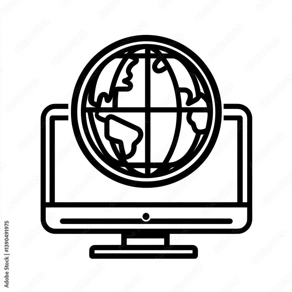 World Wide Web Icon, Global Network, Digital Communication, Educational Resource World Wide Web Icon, Global Network, Digital Communication, Educational Resource