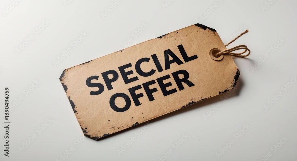 Isolated price tag for special offer on a white background