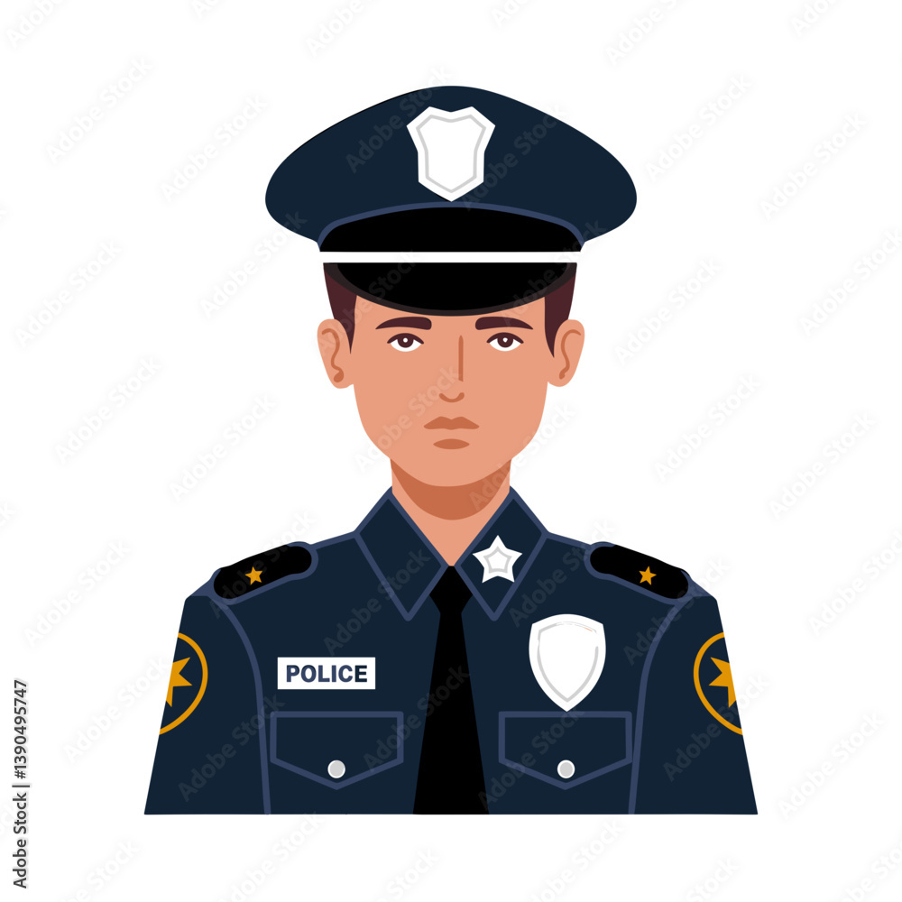 Police Officer Badge Vector Illustration, SVG Design Police Officer Badge Vector Illustration, SVG Design