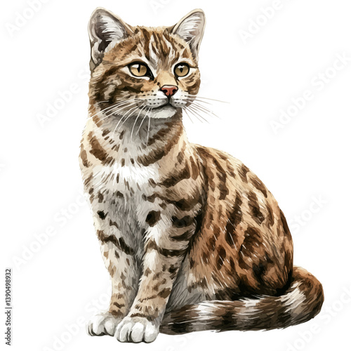 Andean cat, Cat, Wildcat, Feline, Animal, Wildlife, Andes, Nature, Rare, Endangered, Watercolor, Illustration, Drawing, Mammal, Fur

