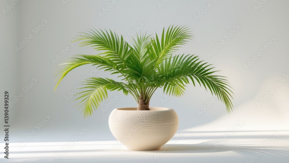 Small plants in a white pot set against a white background. Small plants in a white pot set against a white background.