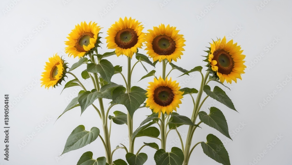 Fototapeta premium sunflower separated against a white backdrop