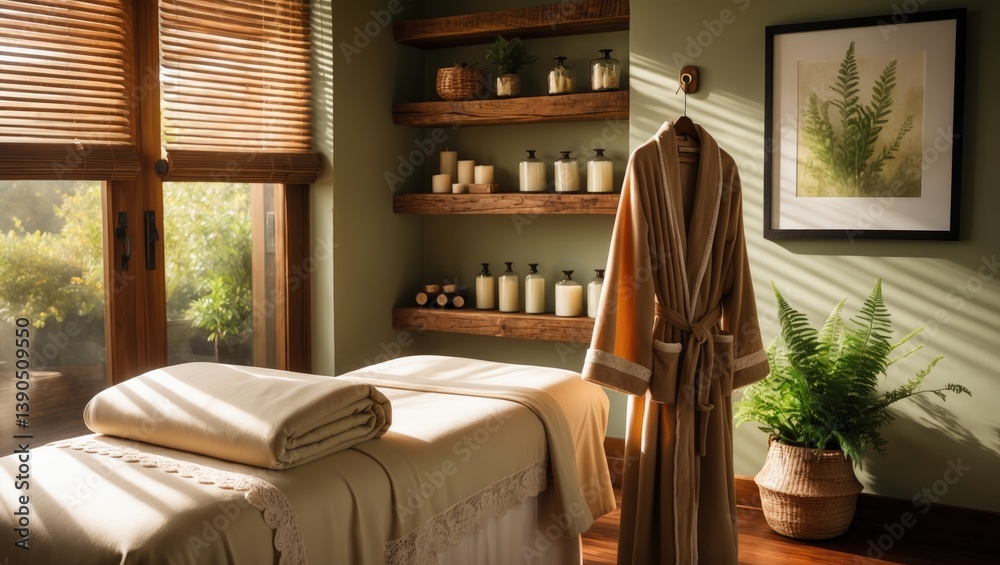Massage room interior in a spa with a stylish design.