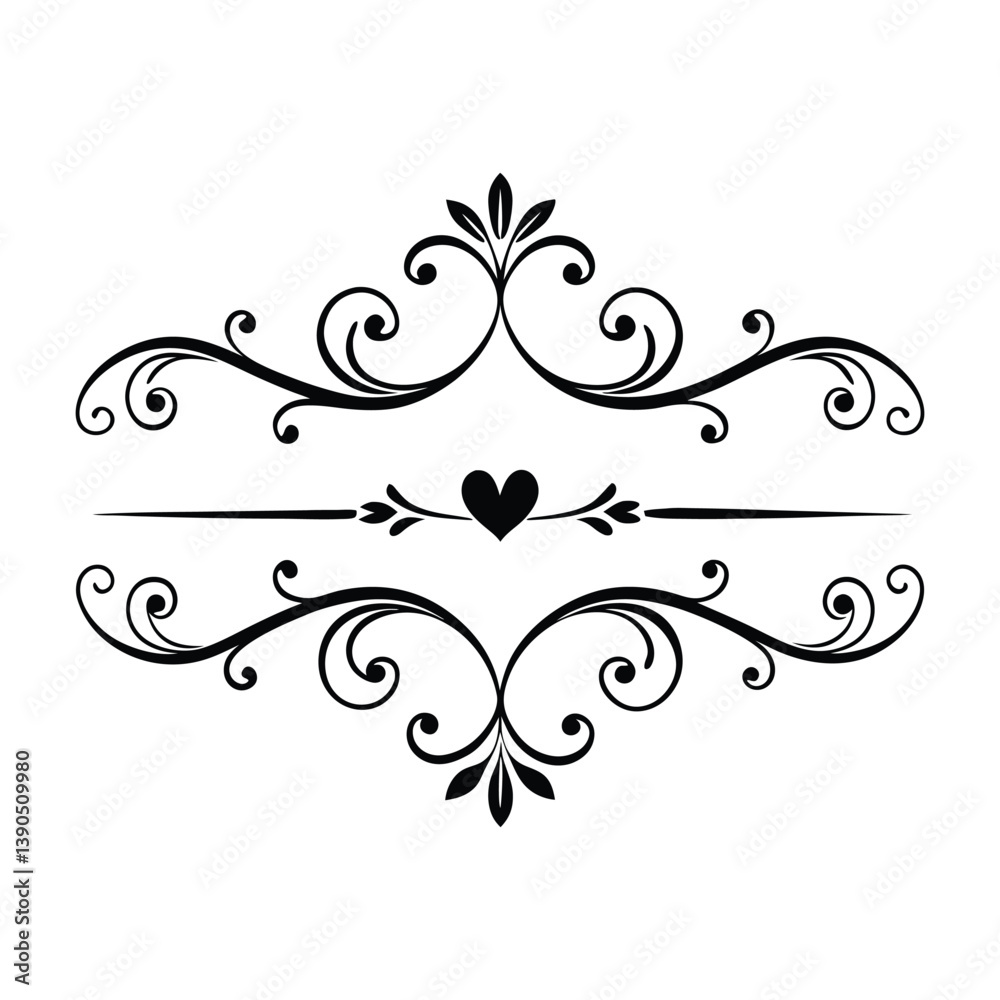 elegant black ornamental dividers with symmetrical. elegant black ornamental dividers with symmetrical.