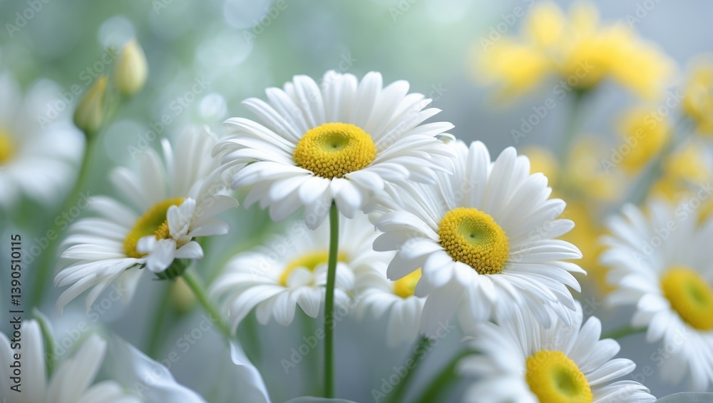 Fototapeta premium Daisy macro love plant white vegetation summer nature adventure life wild trip background scene yellow plants natural earth beautiful fresh perfect sun wilderness story golden flowers garden.