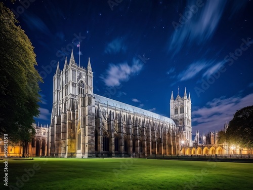 Westminster Abbey Illuminated at Night